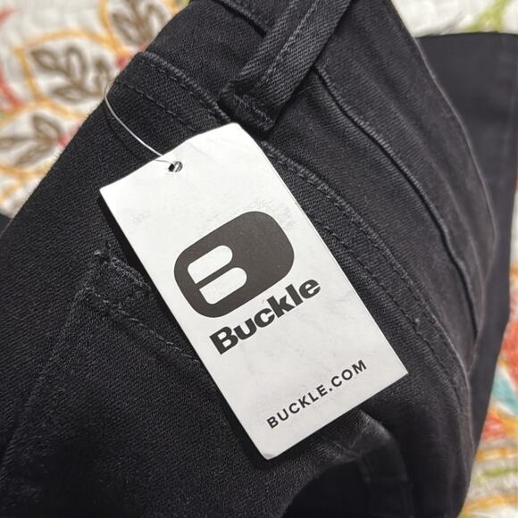 Buckle Flying Monkey women’s size 29 jet black mid rise cropped denim jeans nwt - Picture 10 of 13